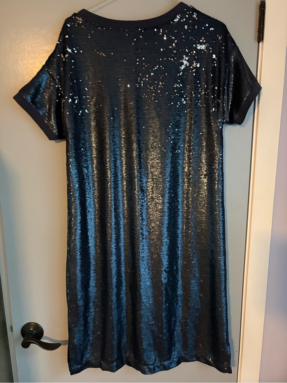 Moulinette Soeurs Navy Sequin Shift Mini Dress - Picture 5 of 8